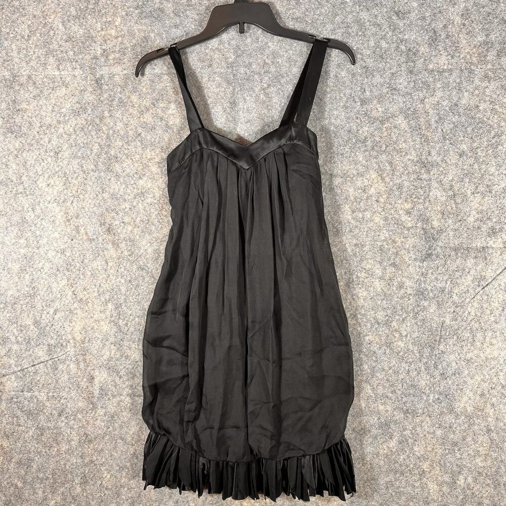 Rebecca Taylor Dress Size 2 Womens Black Silk Sheer Slip 2‎ Piece Layer Y2K